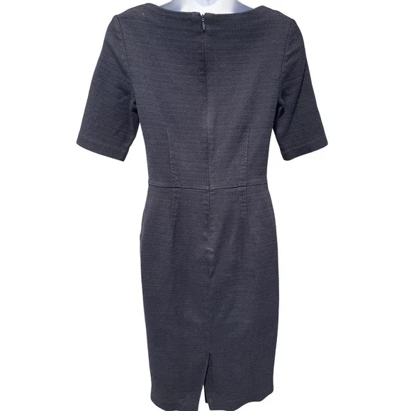 Boden Womens Navy Blue Textured Sheath Dress Sz 4 Excellent Office Tailored - Picture 2 of 9